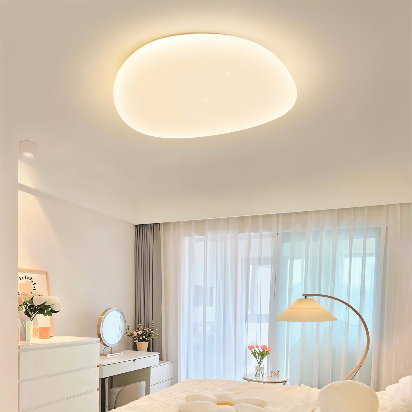 Cobble-loftslampe - stilfuld pebble-loftslampe med integreret led