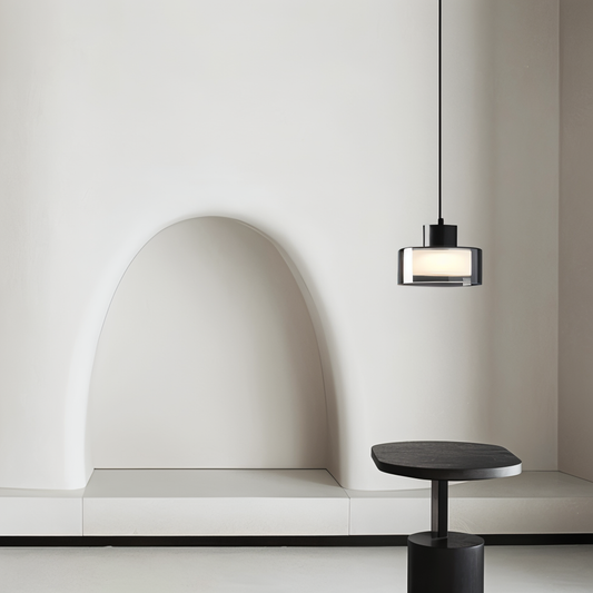 Cygleam pendellampe - cirkulær pendellampe i røget glas - moderne minimalistisk belysning