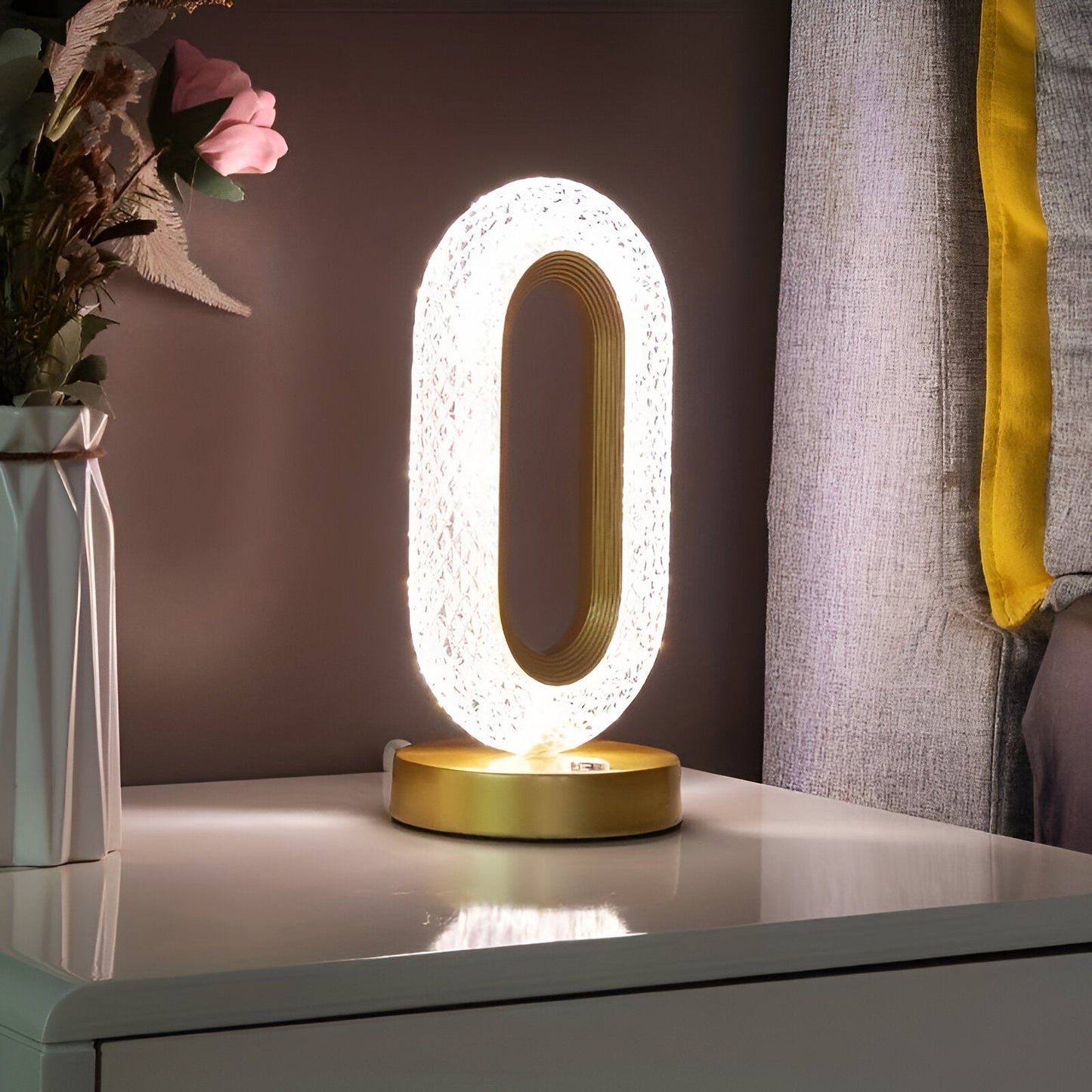 Krystalbordlampe - luksus krystalbordlampe - led oval bordlampe
