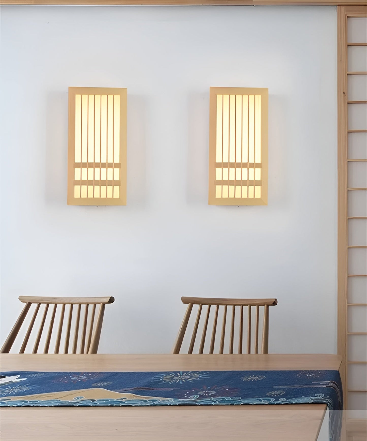 Doaglow japansk væglampe i træ - moderne japansk belysning i træ og akryl