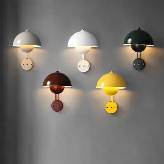 Domicbud væglampe - blomsterknop macaron væglampe - stilfuld rund led-lampe