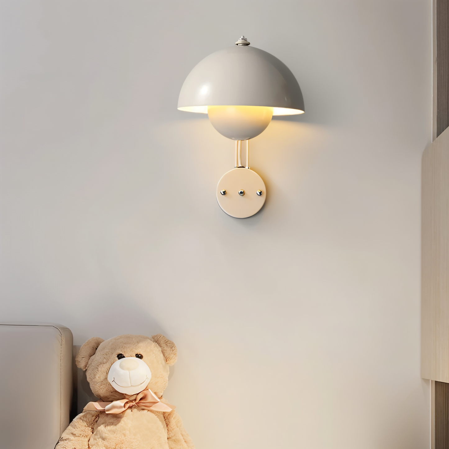 Domicbud væglampe - blomsterknop macaron væglampe - stilfuld rund led-lampe
