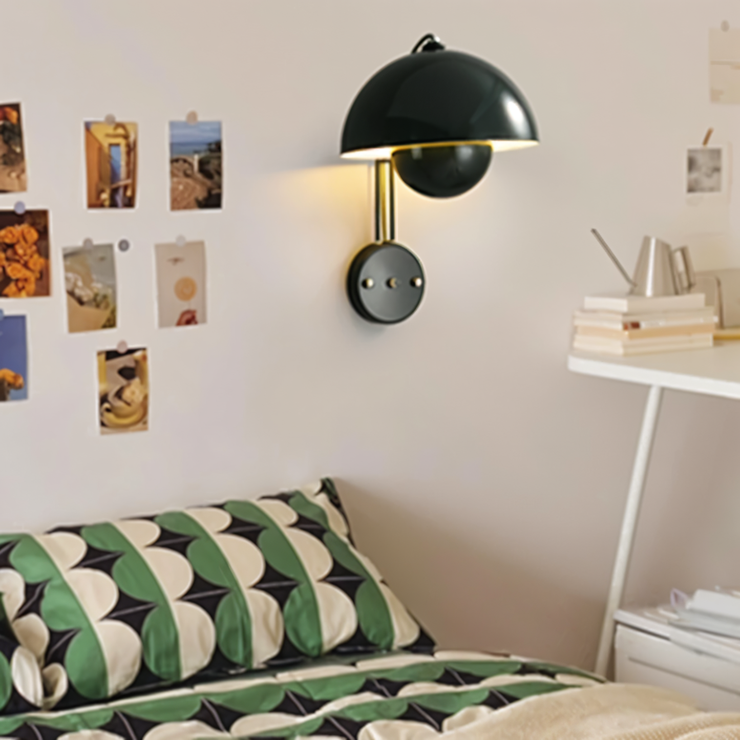 Domicbud væglampe - blomsterknop macaron væglampe - stilfuld rund led-lampe