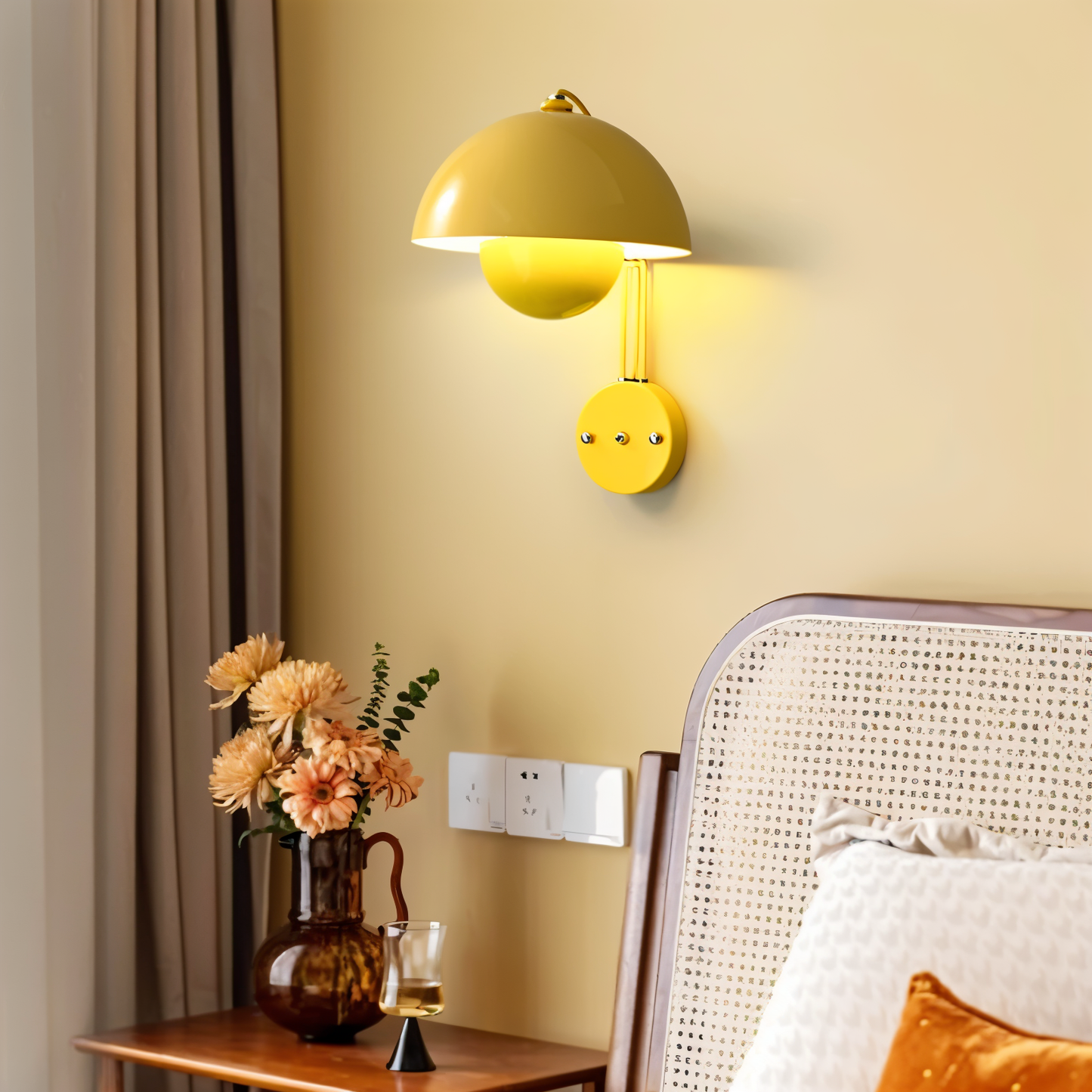 Domicbud væglampe - blomsterknop macaron væglampe - stilfuld rund led-lampe