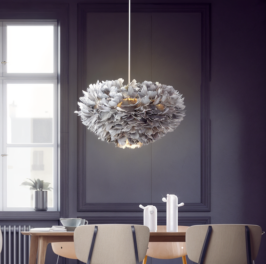 Dreamy Feather chandelier - håndlavet, justerbar pendel