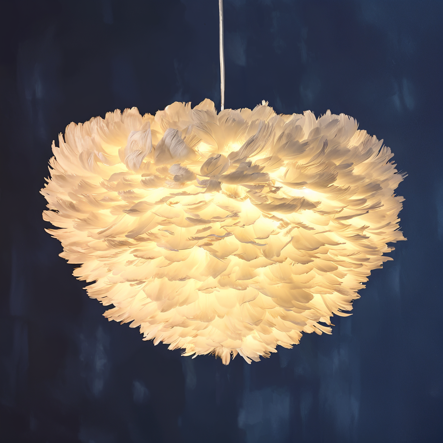 Dreamy Feather chandelier - håndlavet, justerbar pendel