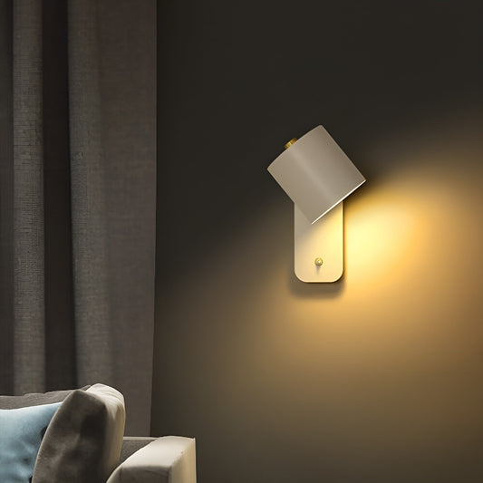 Easypush-væglampe - roterbar mini-led-cylinderlampe