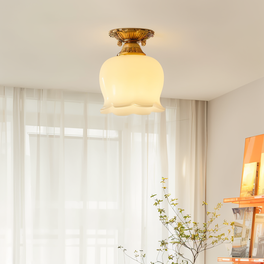 Flourishglo loftslampe - dekorativ vintage resin blomsterformet led-loftslampe
