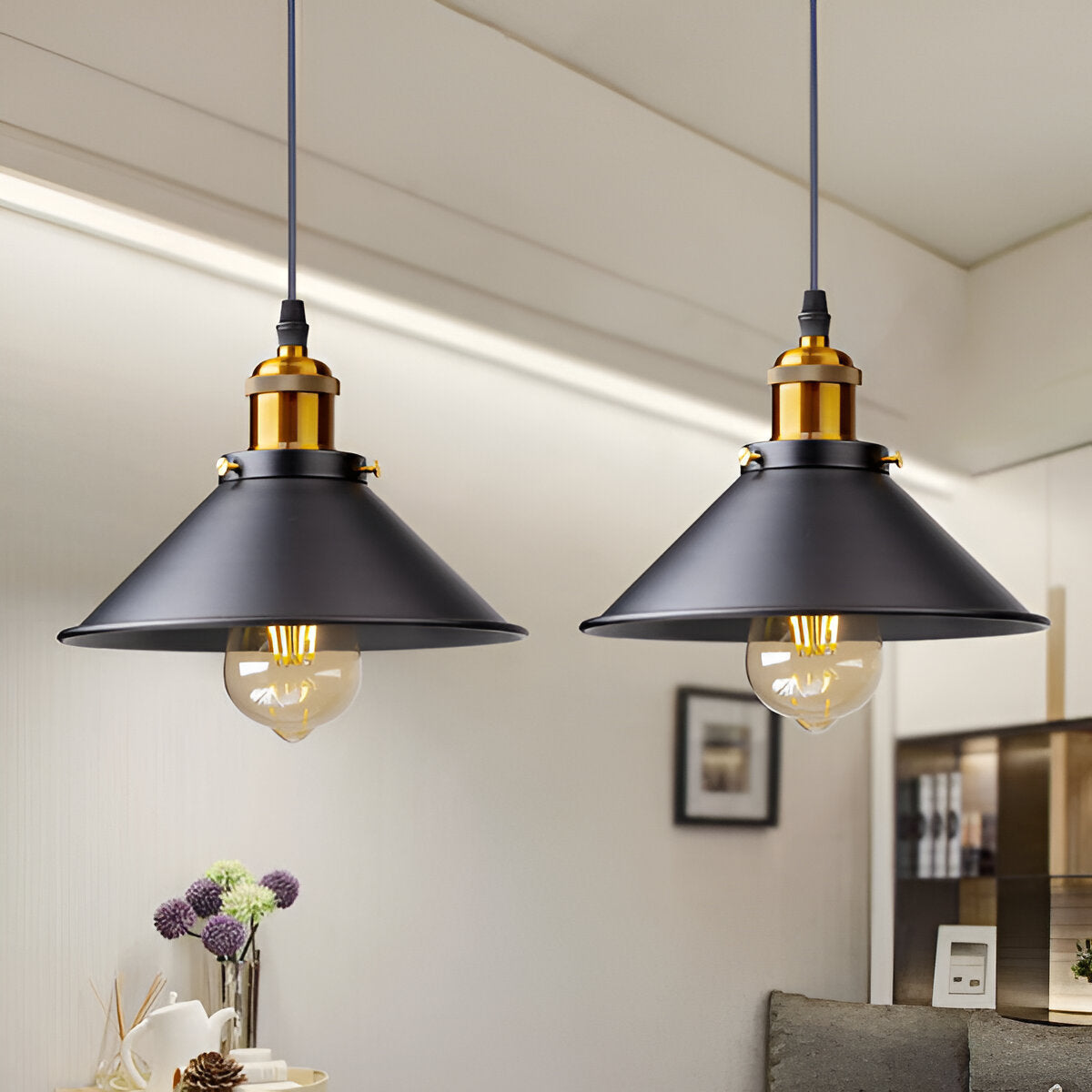 Retrodrop hængelampe - industriel pendellampe - retro led industriel belysning