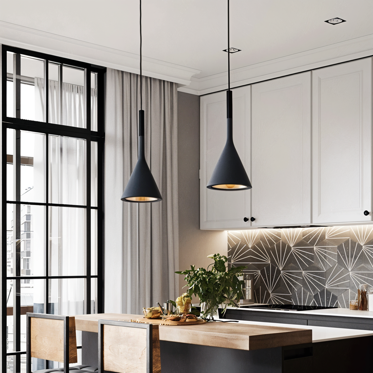 Moderne koniske pendler - nordisk loftslampe