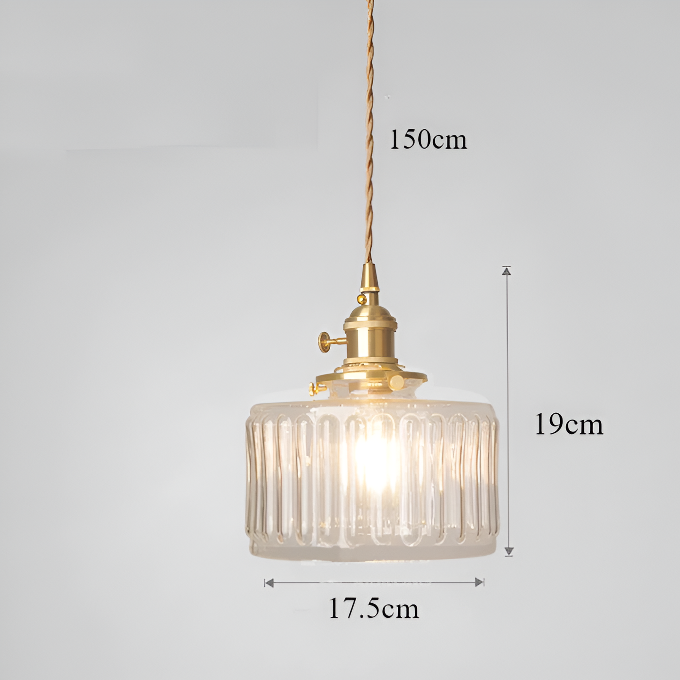 Glamourglass pendel - vintage grøn hængelampe - cylindrisk lys