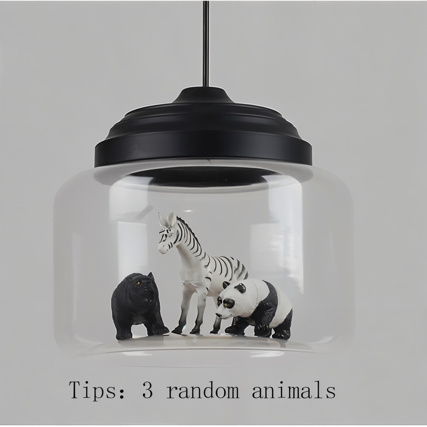 Zoo glas pendel - dekorativ nordisk tegneserie dyr led hængende lampe