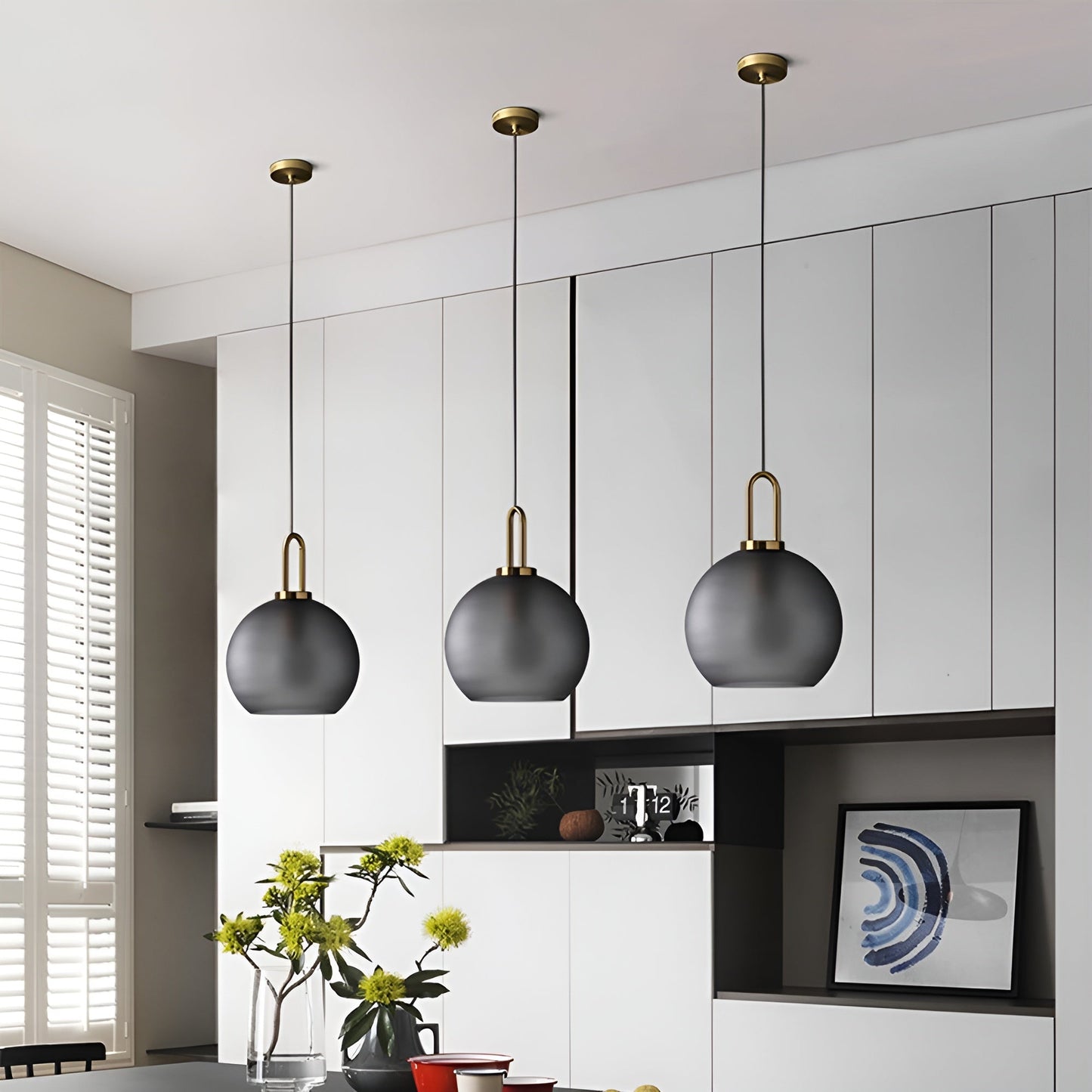 Glassgleam pendel - ensidig vintage glaskuglelampe