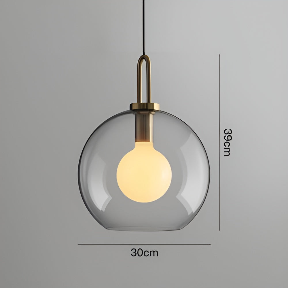 Glassgleam pendel - ensidig vintage glaskuglelampe