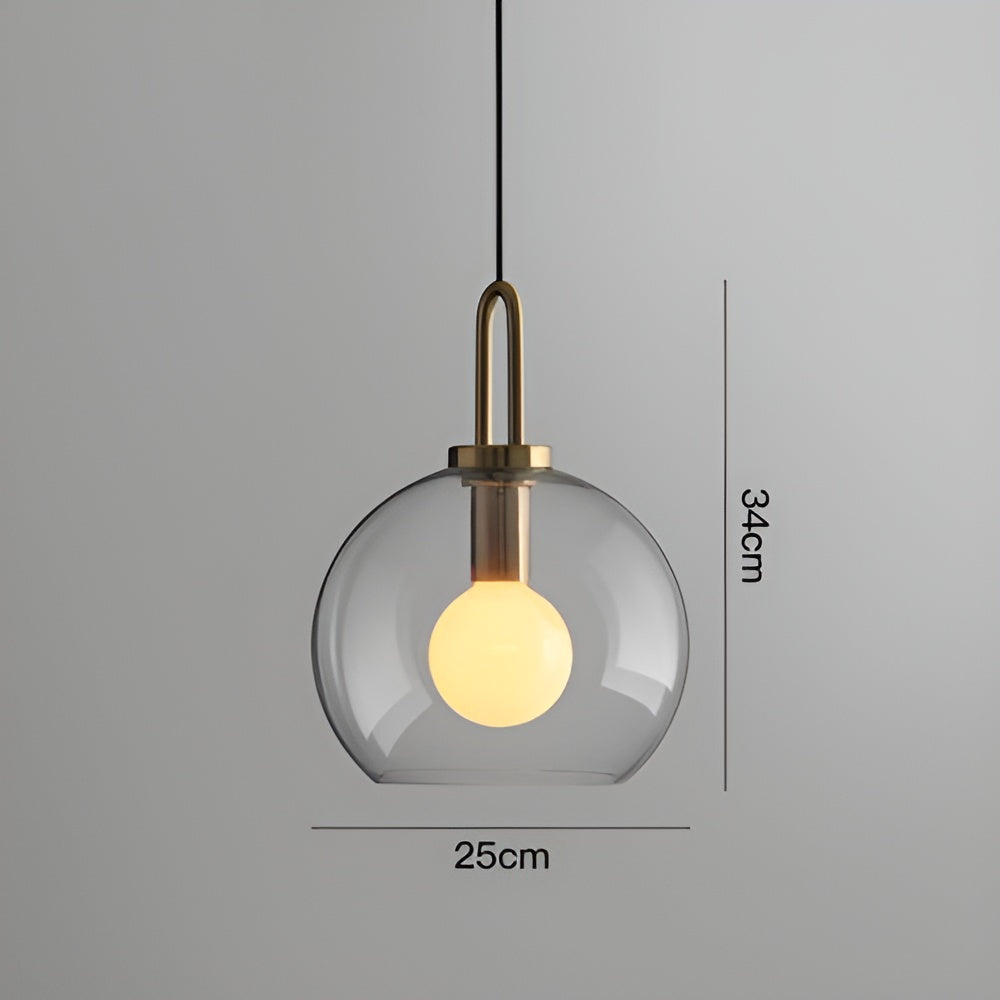 Glassgleam pendel - ensidig vintage glaskuglelampe