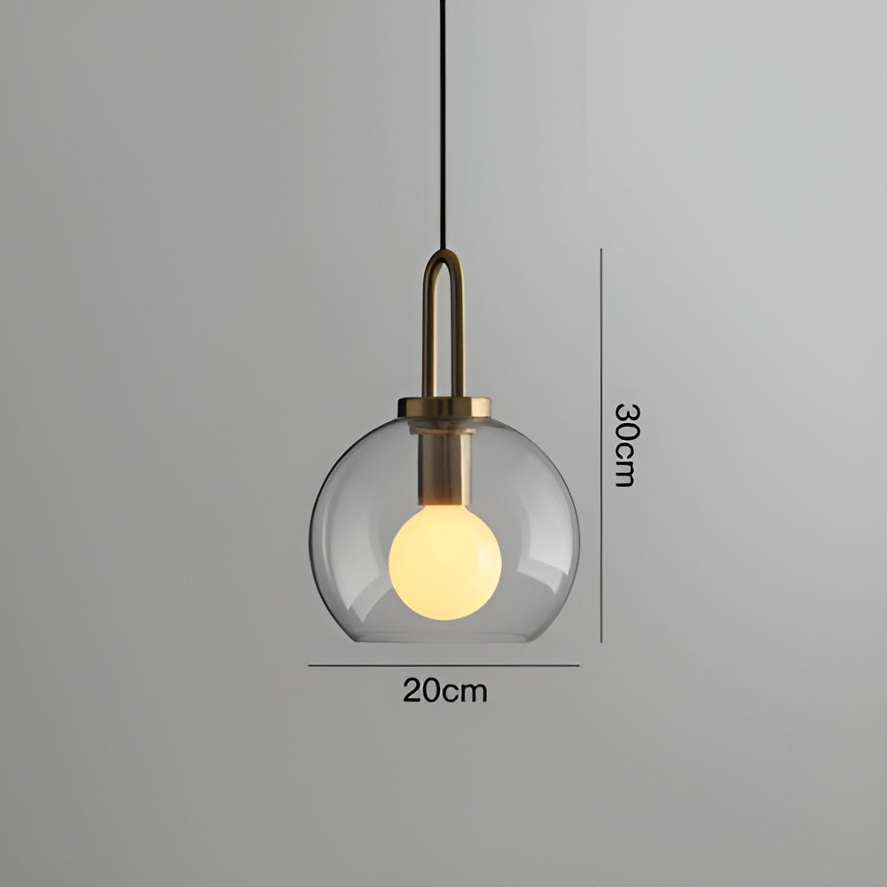 Glassgleam pendel - ensidig vintage glaskuglelampe