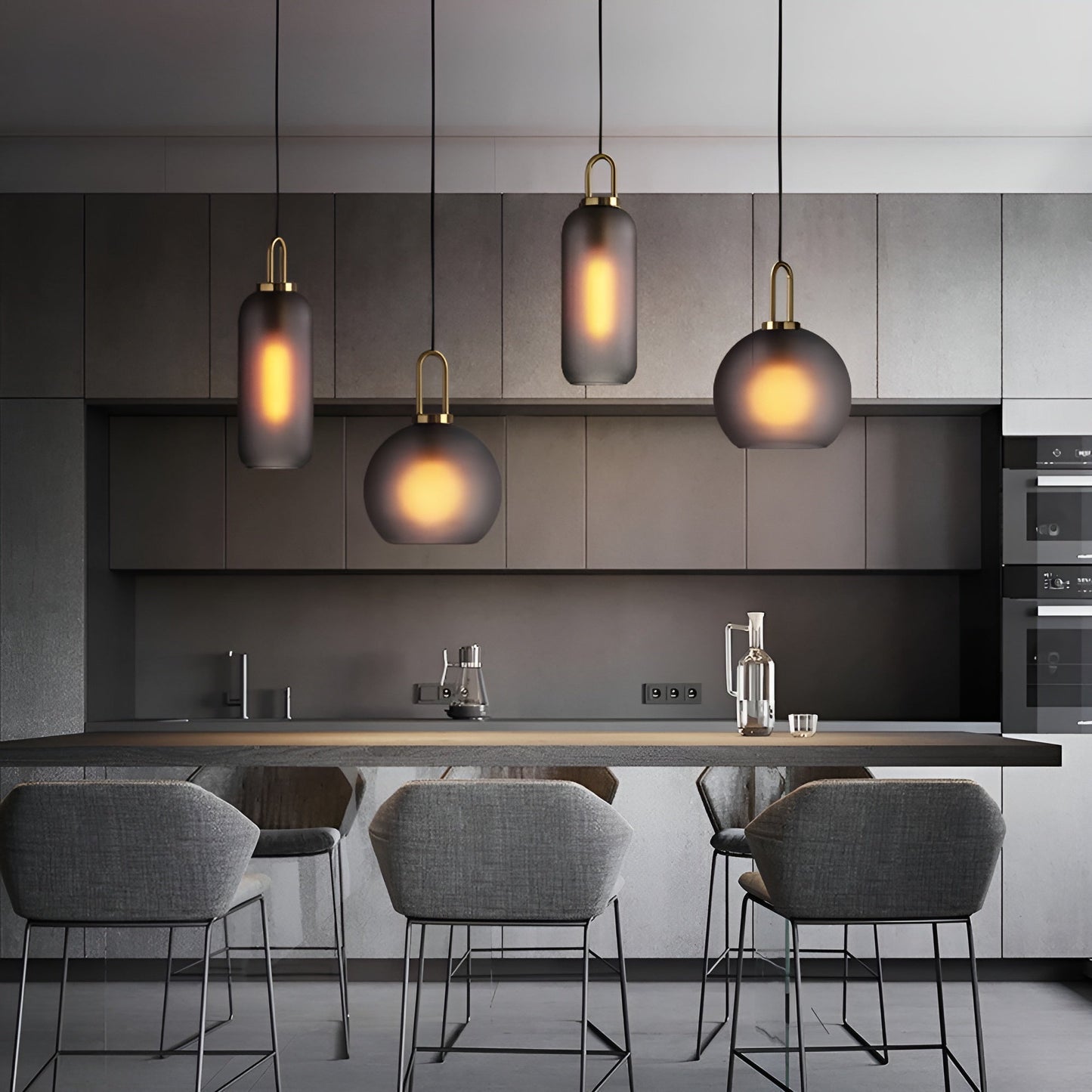 Glassgleam pendel - ensidig vintage glaskuglelampe