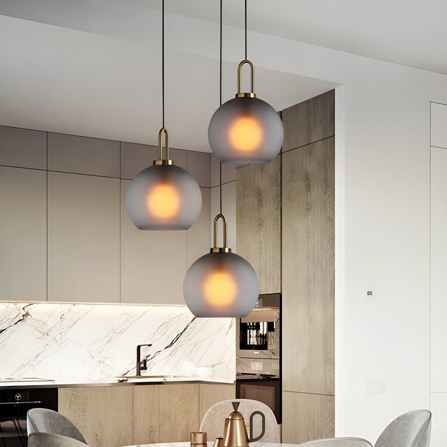 Glassgleam pendel - ensidig vintage glaskuglelampe
