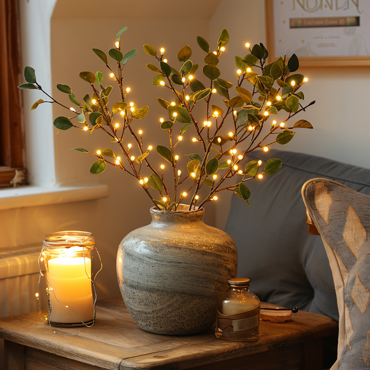 Glimmery branch lights - magiske batteridrevne fe-lys - 70 cm glitrende kunstig gren
