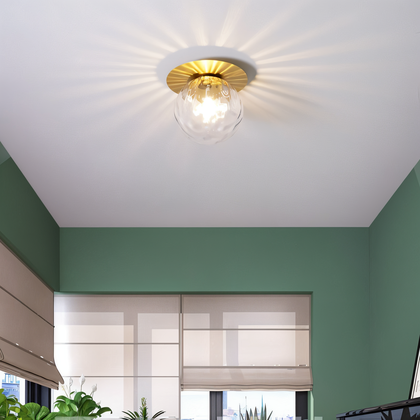Globeglist loftslampe - stilfuld frostet & klar krystalkugle led-loftslampe