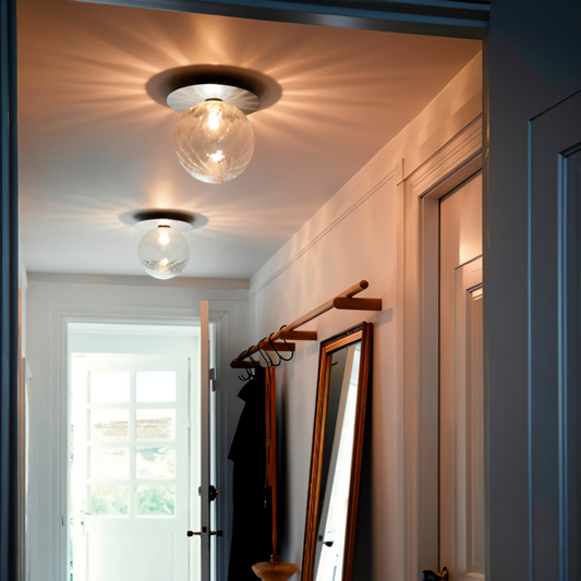 Globeglist loftslampe - stilfuld frostet & klar krystalkugle led-loftslampe