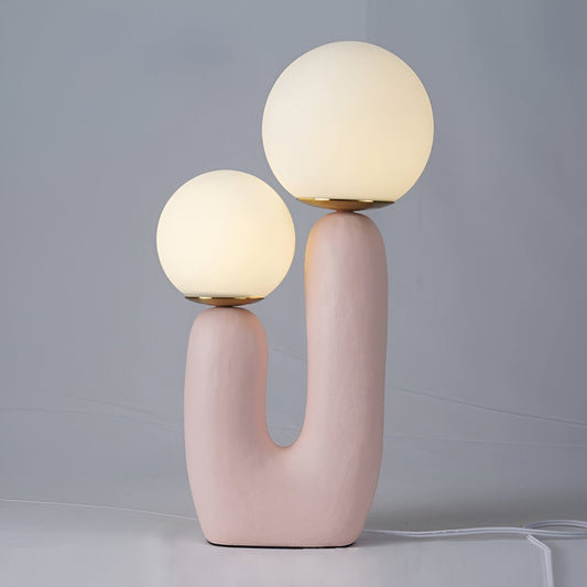 Harpiks u bordlampe - nordisk dobbelt glas globe bordlampe - kreativ kaktus lampe
