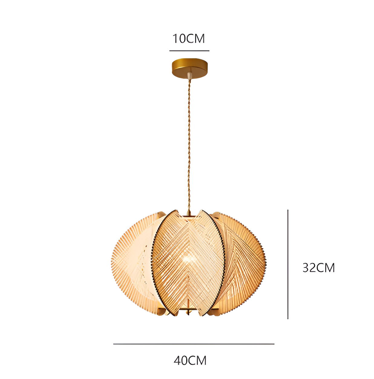 Kirei pendellampe - geometrisk hængelampe lavet af hampereb og træ - wabi sabi lighting