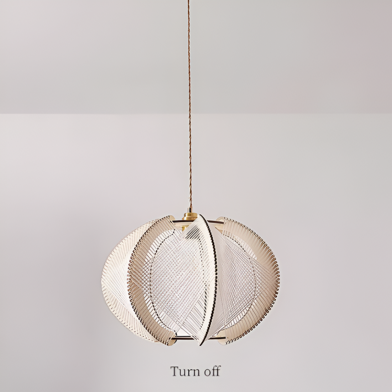 Kirei pendellampe - geometrisk hængelampe lavet af hampereb og træ - wabi sabi lighting