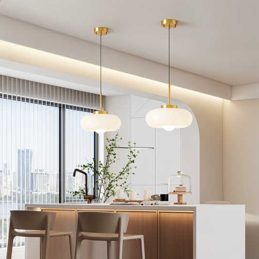 Copper dome light - retro orange hvid bauhaus led pendel