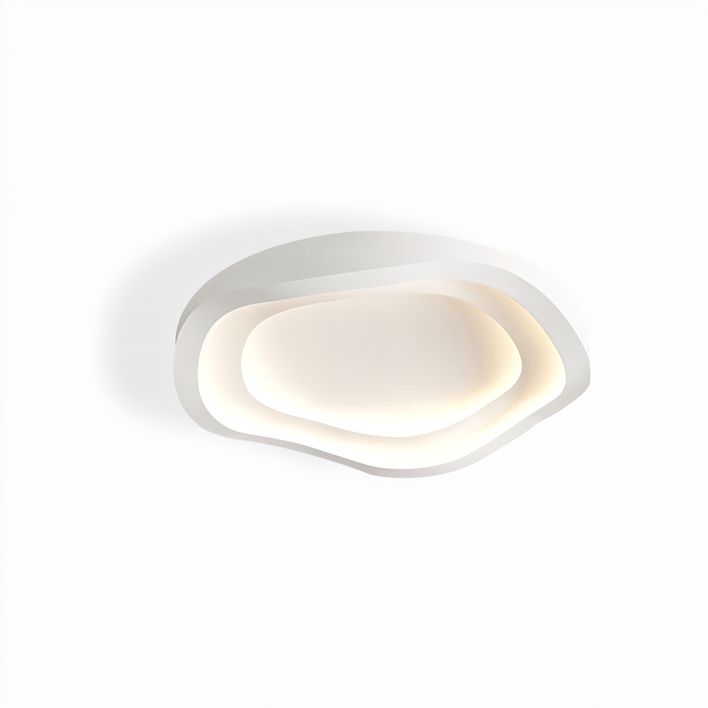 Kurvet hvid loftslampe - minimalistisk, dæmpbar, indbygget led-lampe