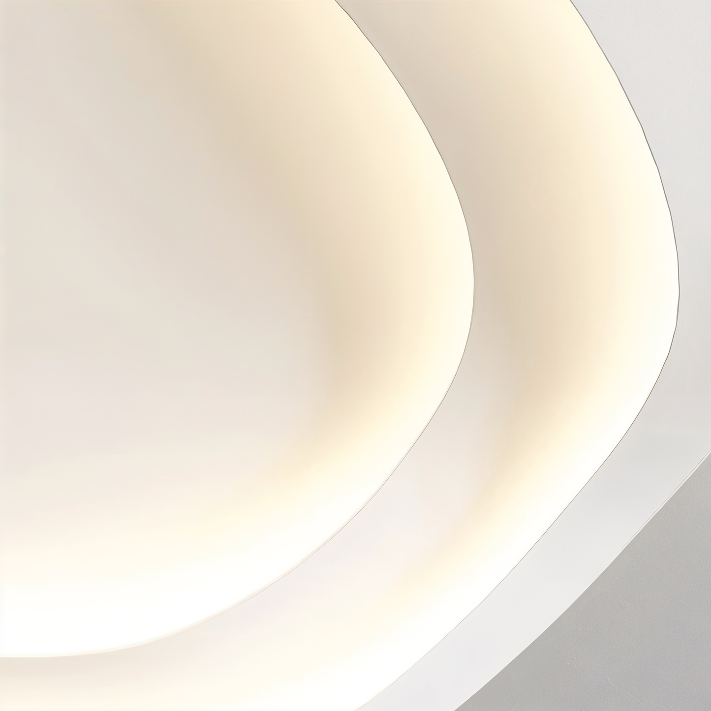 Kurvet hvid loftslampe - minimalistisk, dæmpbar, indbygget led-lampe