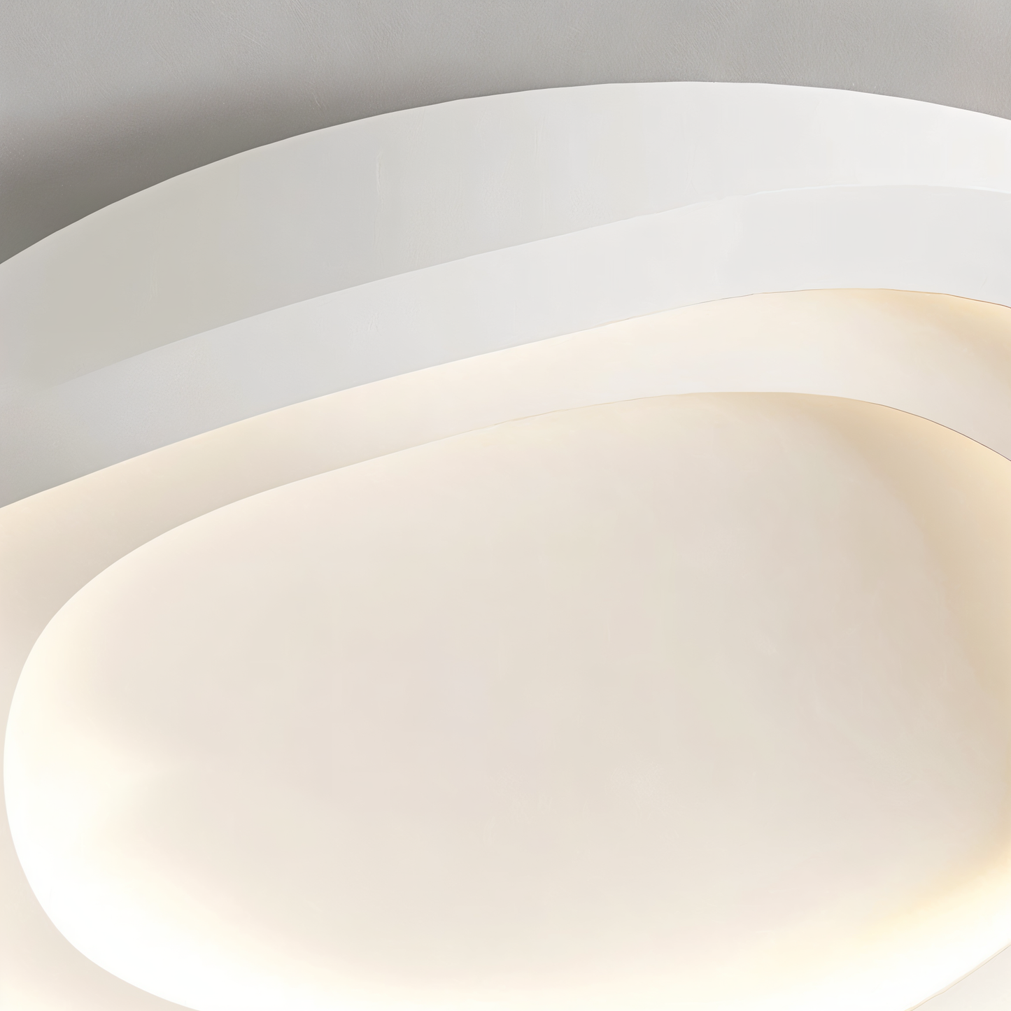 Kurvet hvid loftslampe - minimalistisk, dæmpbar, indbygget led-lampe