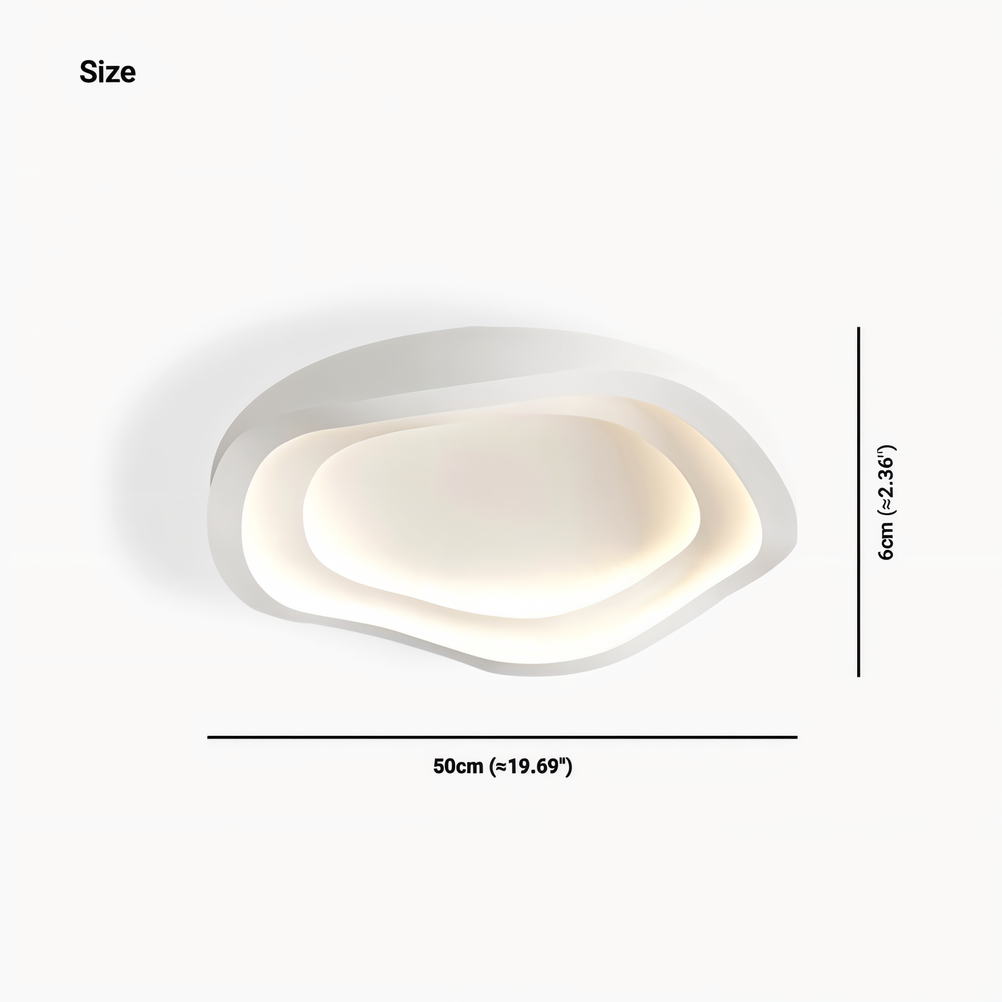 Kurvet hvid loftslampe - minimalistisk, dæmpbar, indbygget led-lampe