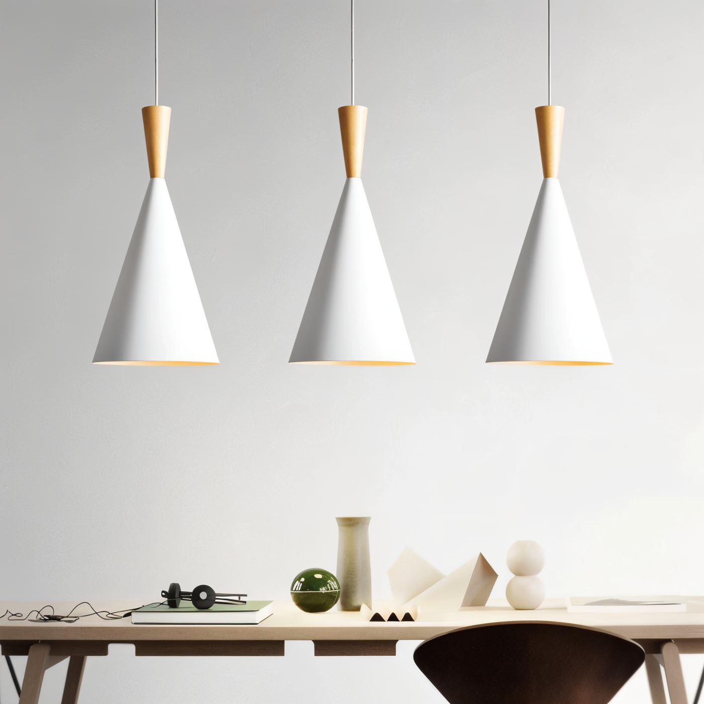 Lofty led pendel - moderne sort-hvid geometrisk pendel til interiør