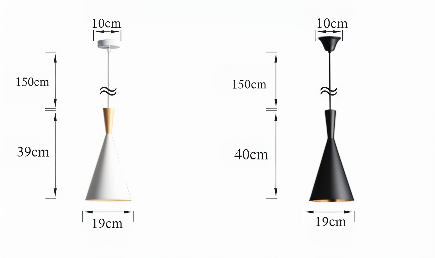 Lofty led pendel - moderne sort-hvid geometrisk pendel til interiør