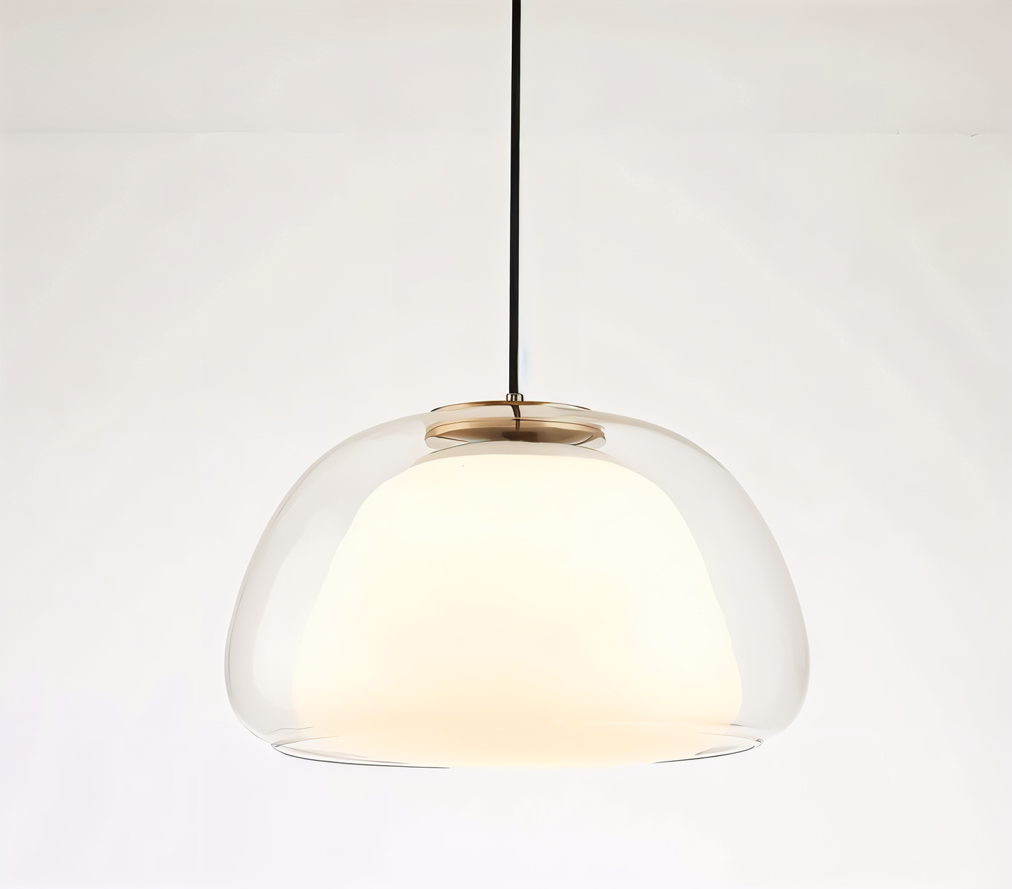 Lustrejell - moderne pendel i cremefarvet glas - gennemsigtig jelly led-hængelampe