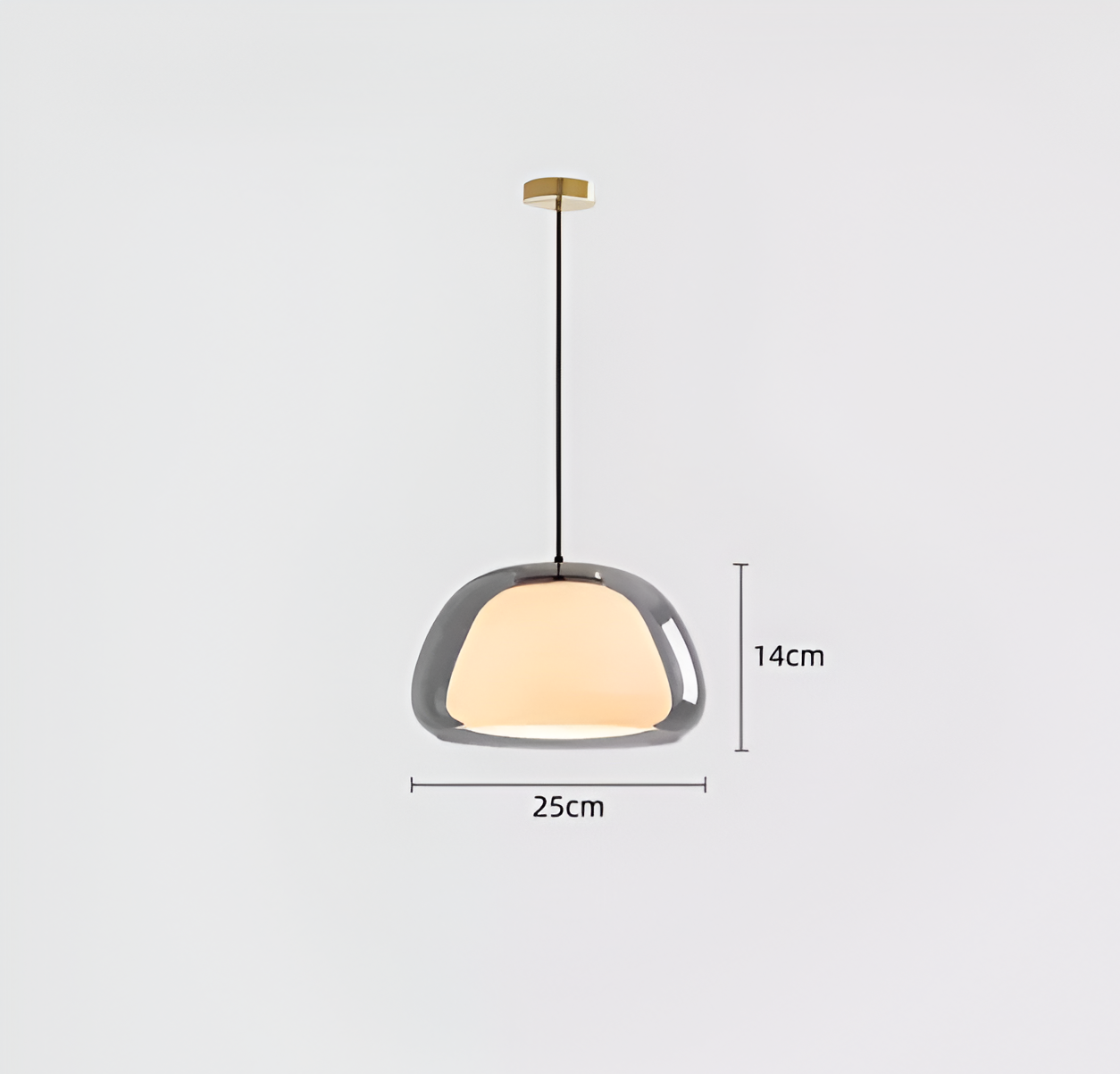 Lustrejell - moderne pendel i cremefarvet glas - gennemsigtig jelly led-hængelampe