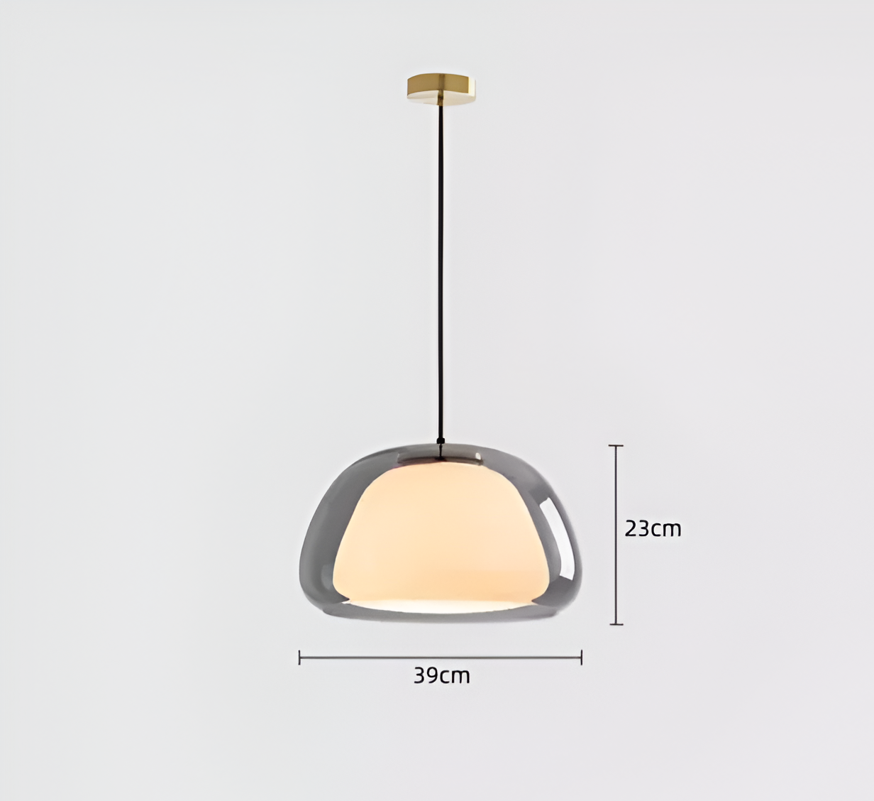 Lustrejell - moderne pendel i cremefarvet glas - gennemsigtig jelly led-hængelampe