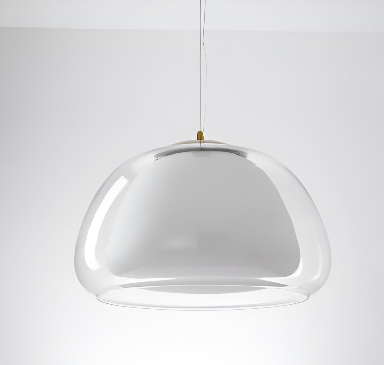 Lustrejell - moderne pendel i cremefarvet glas - gennemsigtig jelly led-hængelampe