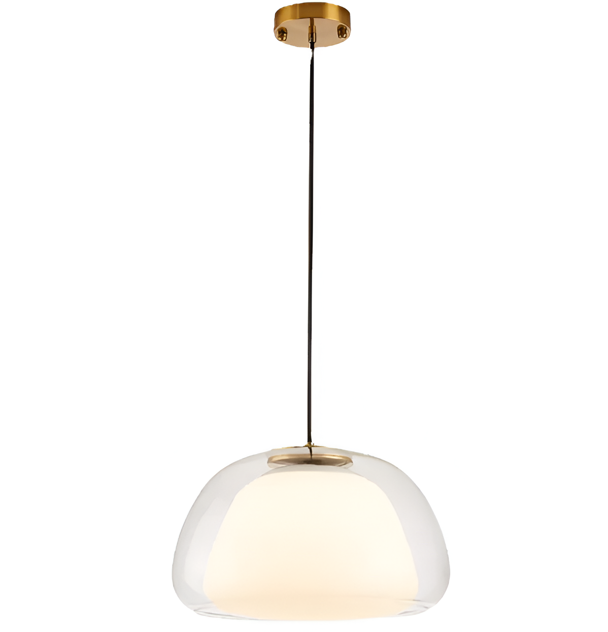 Lustrejell - moderne pendel i cremefarvet glas - gennemsigtig jelly led-hængelampe