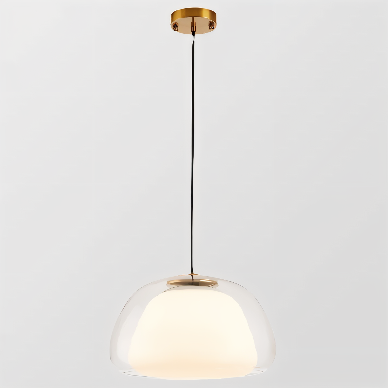 Lustrejell - moderne pendel i cremefarvet glas - gennemsigtig jelly led-hængelampe