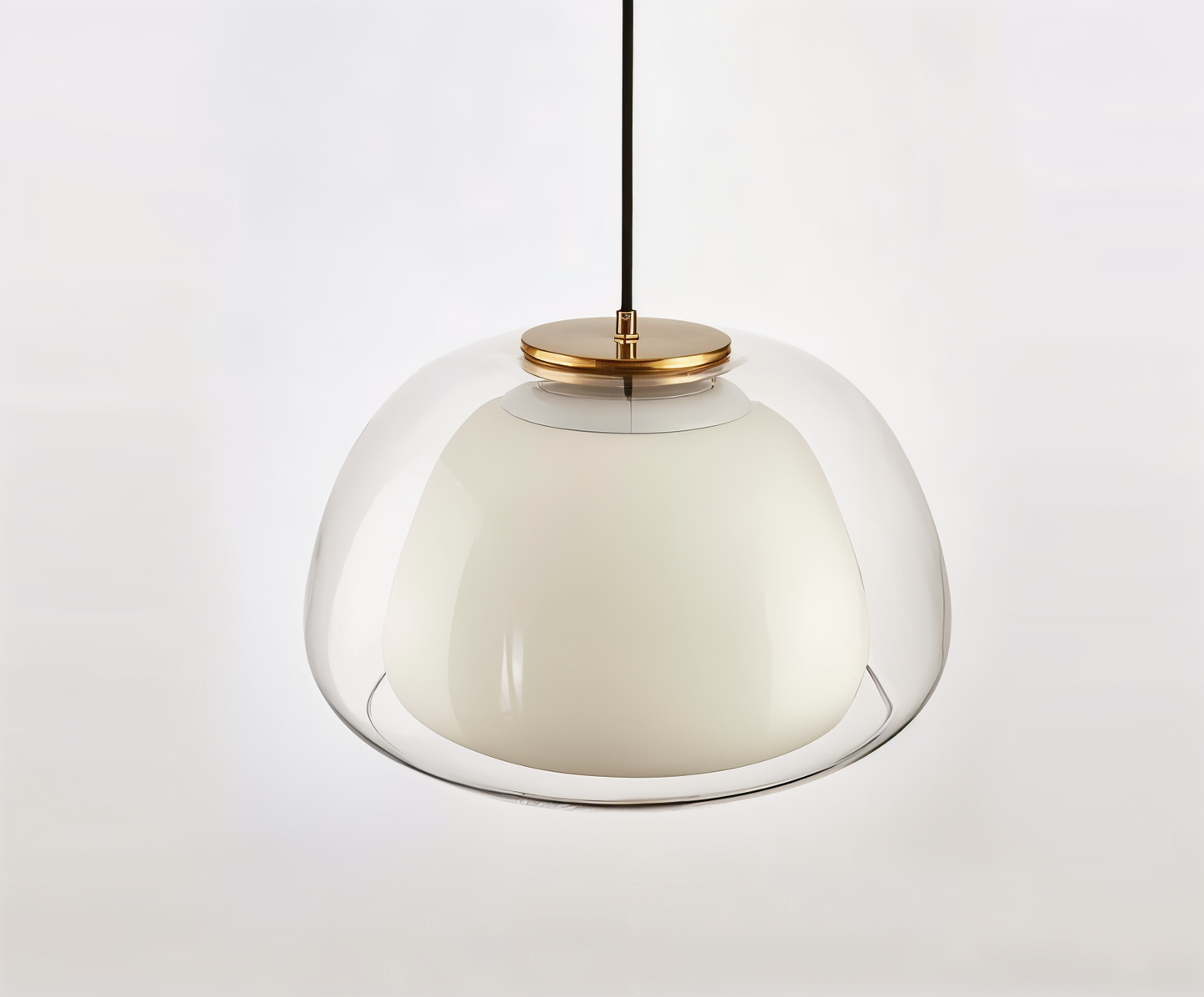 Lustrejell - moderne pendel i cremefarvet glas - gennemsigtig jelly led-hængelampe