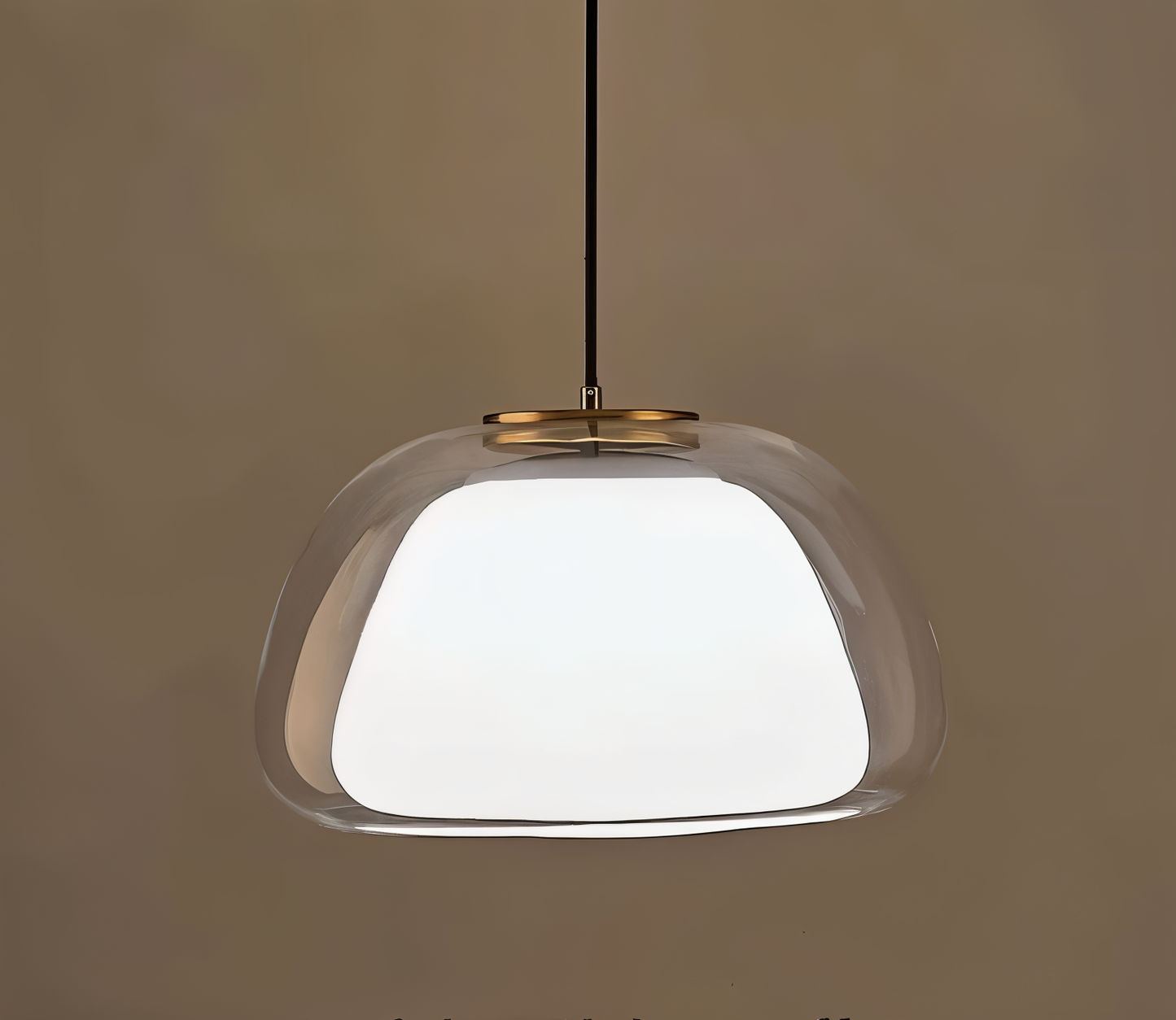 Lustrejell - moderne pendel i cremefarvet glas - gennemsigtig jelly led-hængelampe