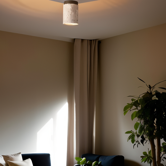 Marwood loftslampe - travertin loftslampe - indbygningsspot