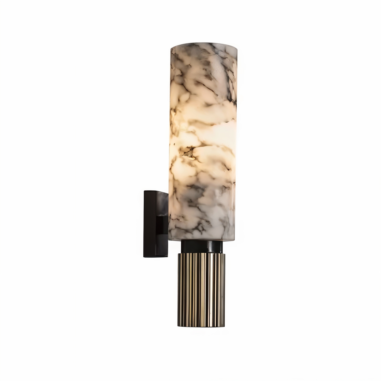 Marmor-væglampe - cylindrisk væglampe - naturlige marmor-væglamper led