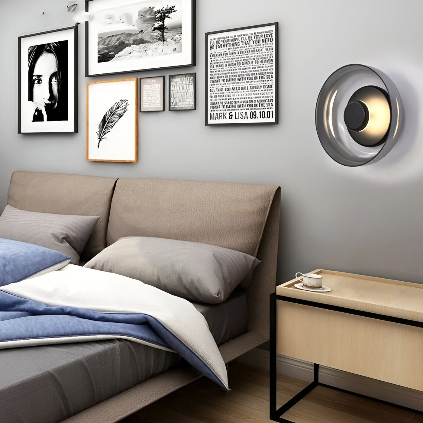 Nordbowl væglampe - round nordic lighting - væglampe med glasskål