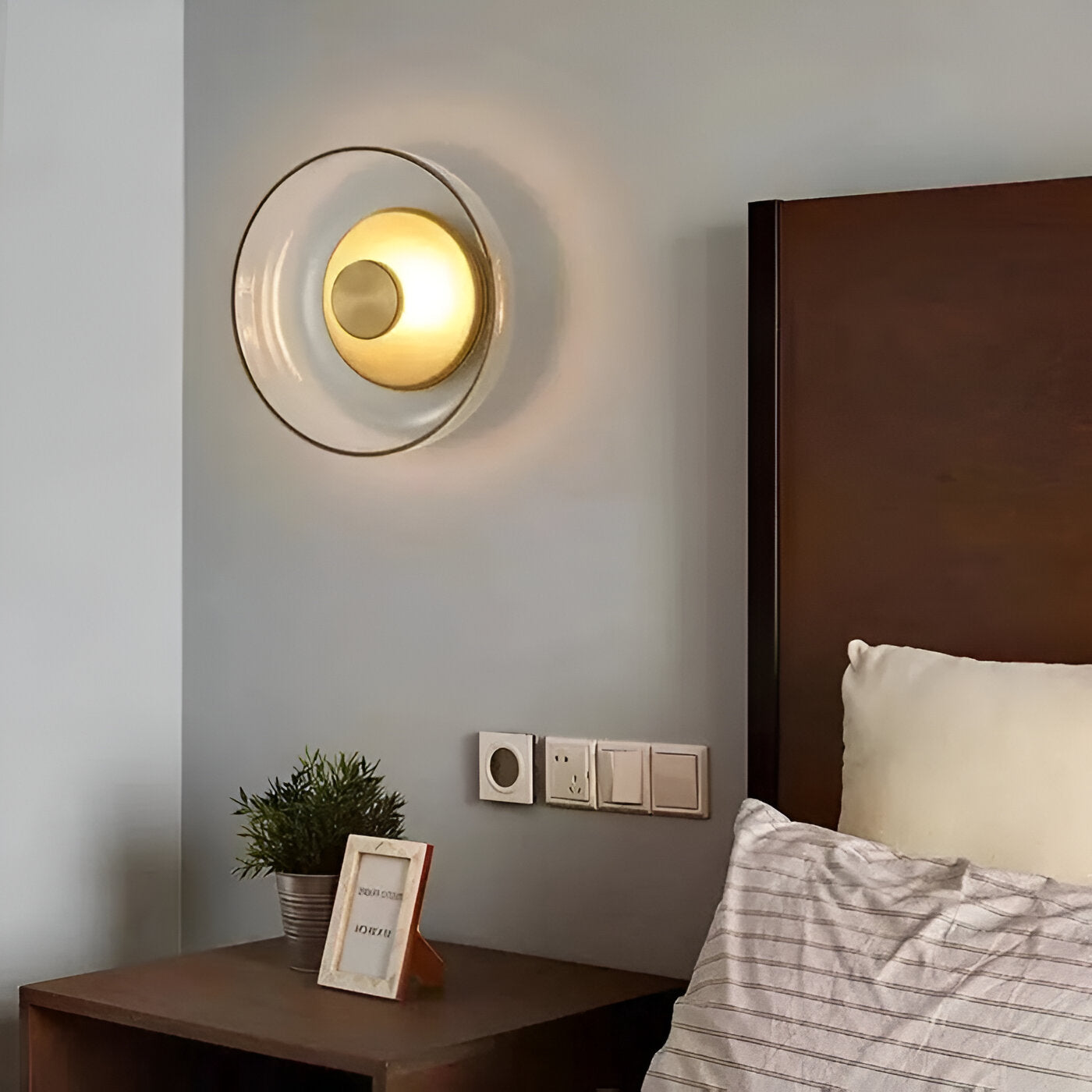 Nordbowl væglampe - round nordic lighting - væglampe med glasskål