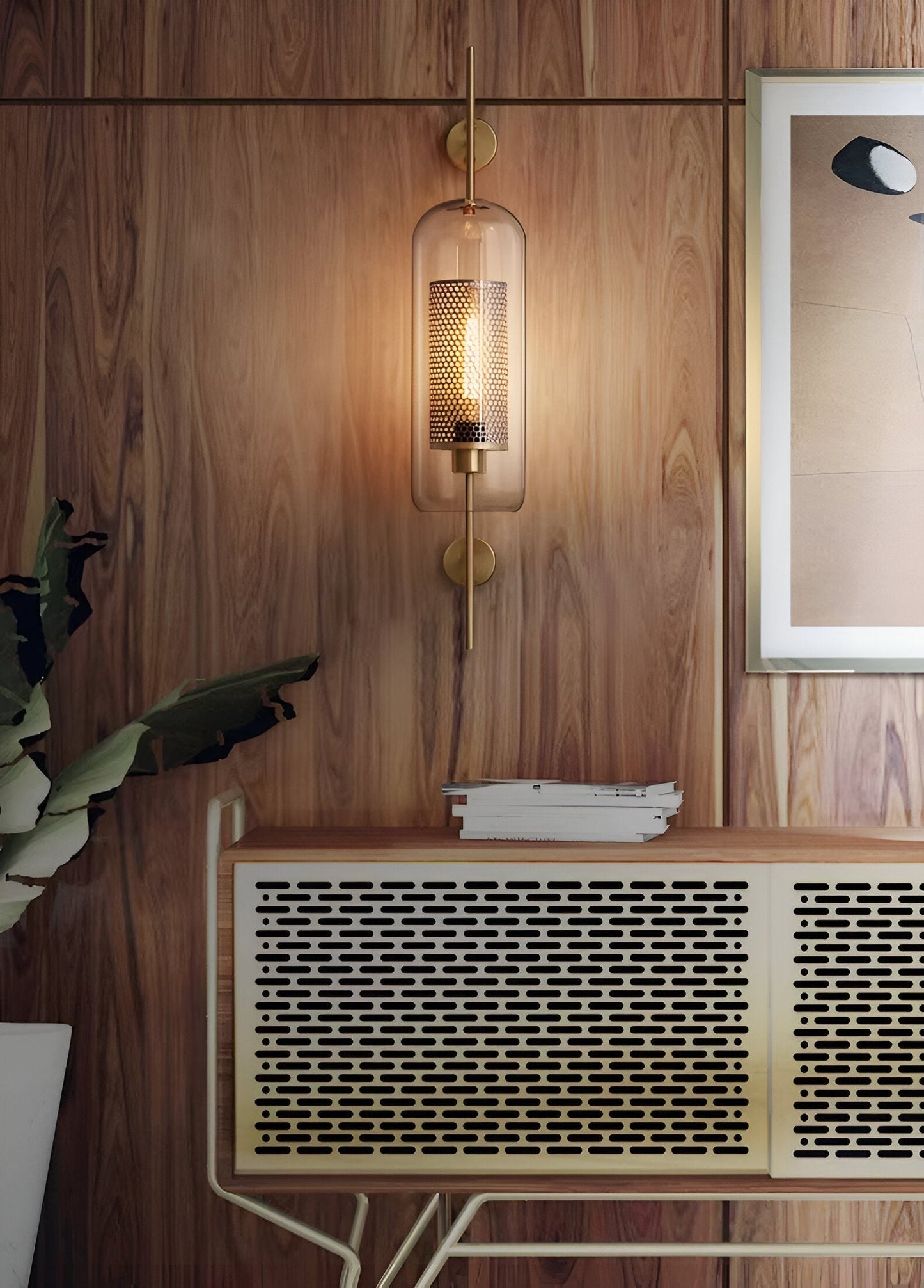 Orbee væglampe - stilfuld glas væglampe - honeycomb væglampe design - vintage væglamper led