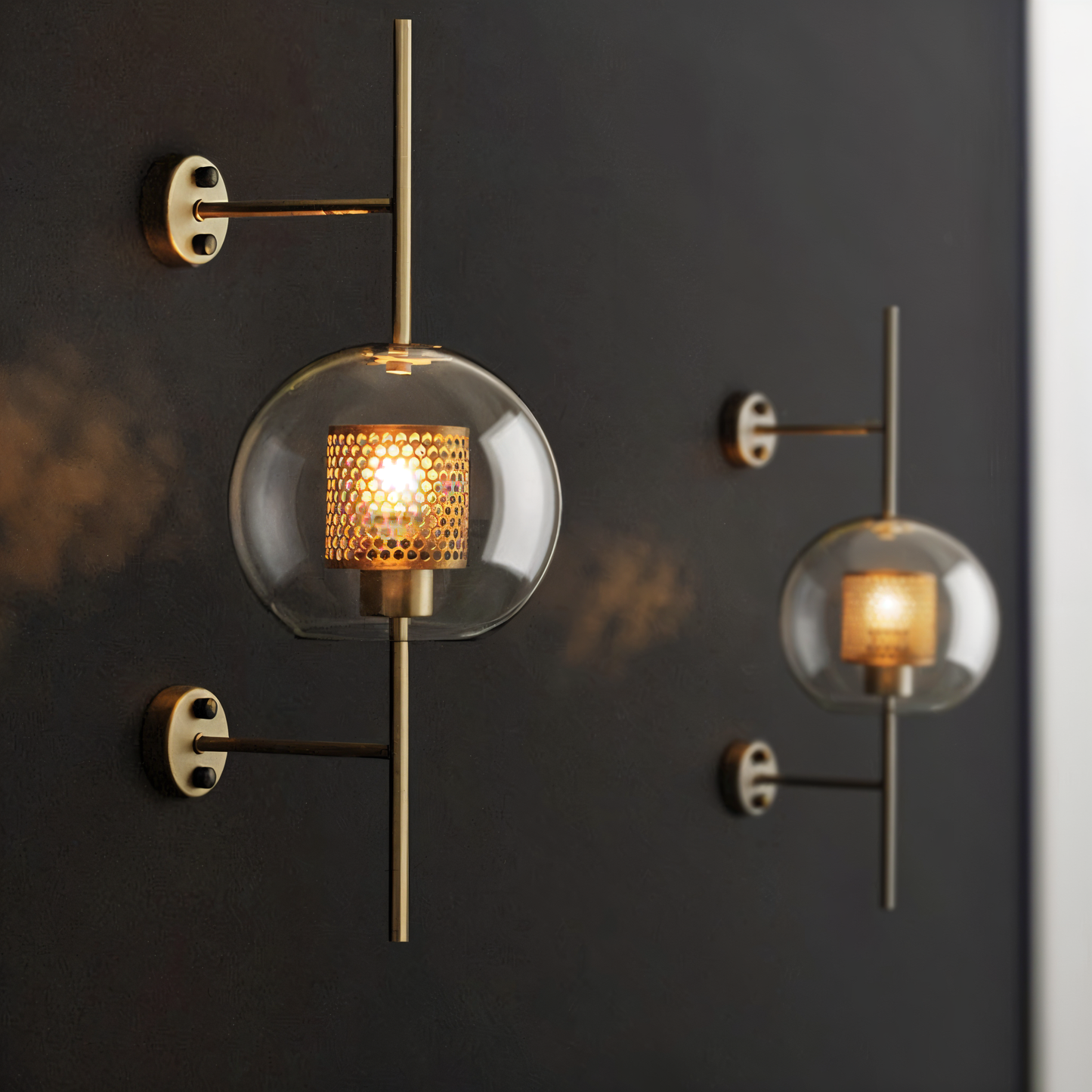 Orbee væglampe - stilfuld glas væglampe - honeycomb væglampe design - vintage væglamper led