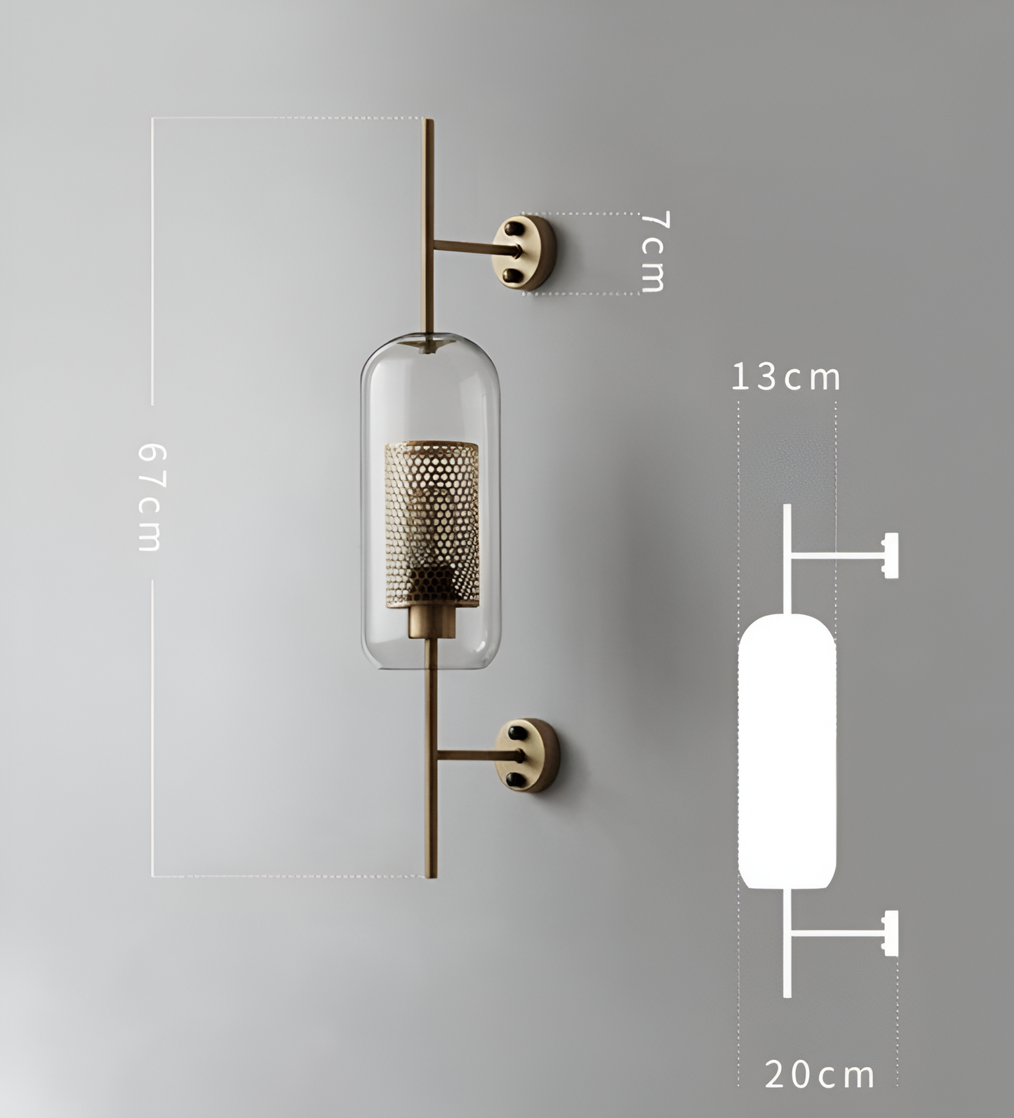 Orbee væglampe - stilfuld glas væglampe - honeycomb væglampe design - vintage væglamper led